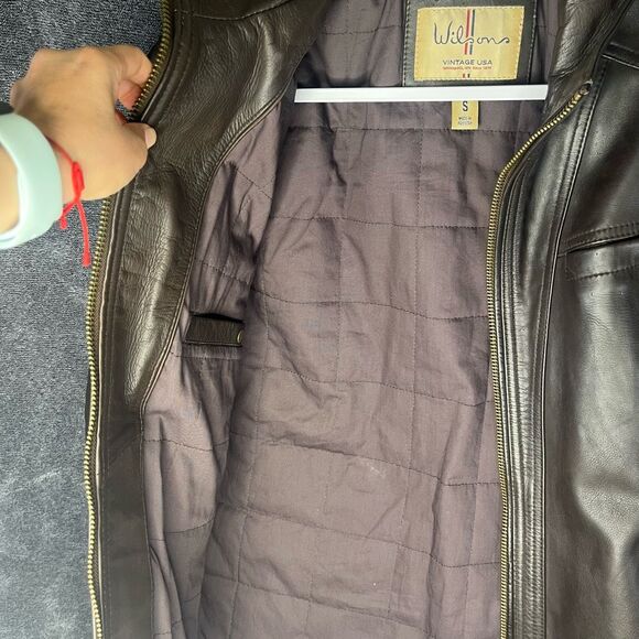 Wilson Men leather Jacket size Small - Picture 3 of 12